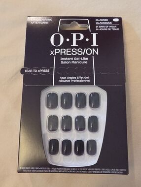OPI Lincoln Park After Dark Press-On Nails - Deep Black Gloss